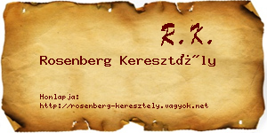 Rosenberg Keresztély névjegykártya